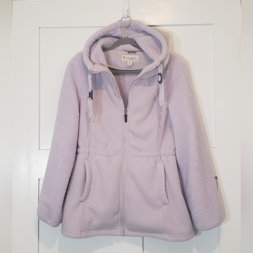 Koolaburra By Ugg Hooded Bonded Fleece Jacket Inner Cinch Waist Size XS …